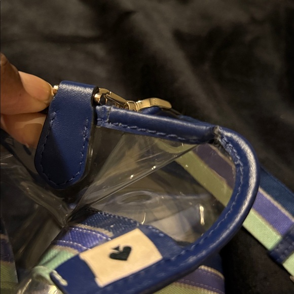 Kate Spade Transparent Tote with Navy and Mint Stripes - Picture 7 of 13